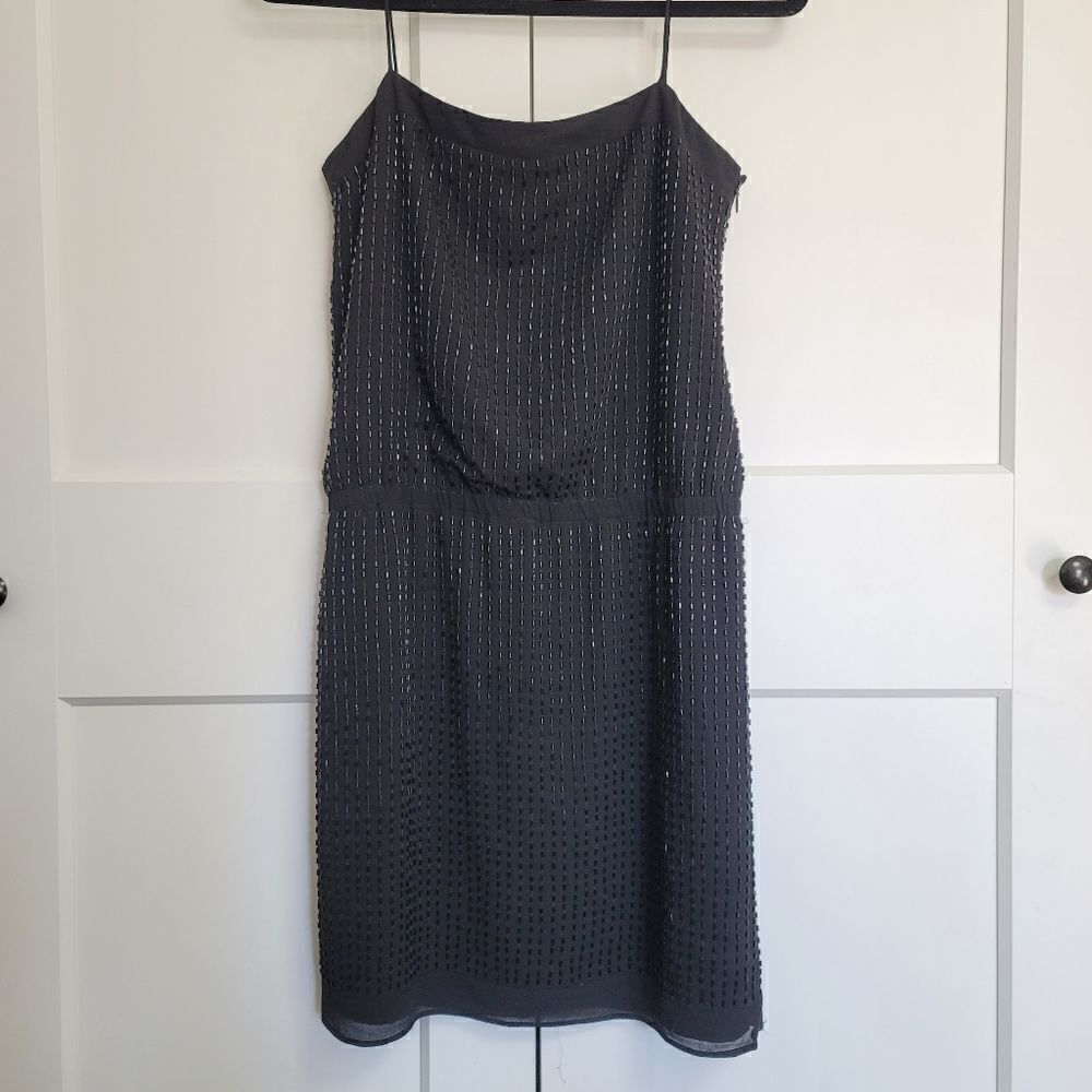 Ann Taylor spaghetti strap beaded black dress - Picture 10 of 12